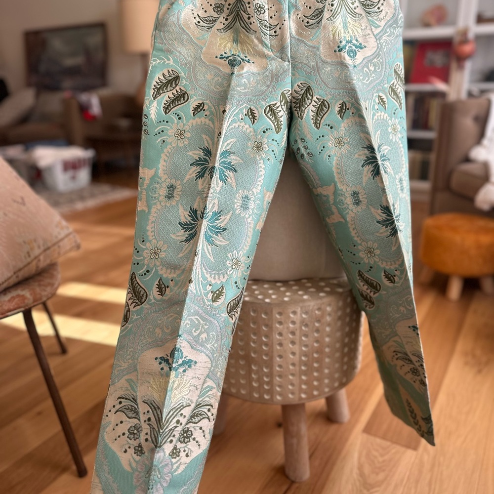 ETRO JACQUARD CIGARETTE TROUSERS- Size 40 Italian